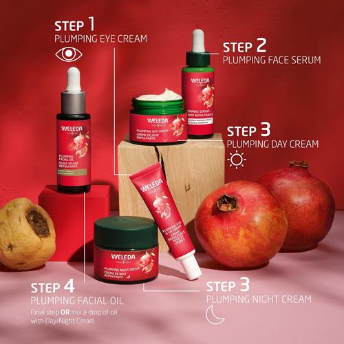 Weleda Face Care Plumping Night Cream, Plant Rich Moisturizer With Pomegranate And Maca Root Peptides