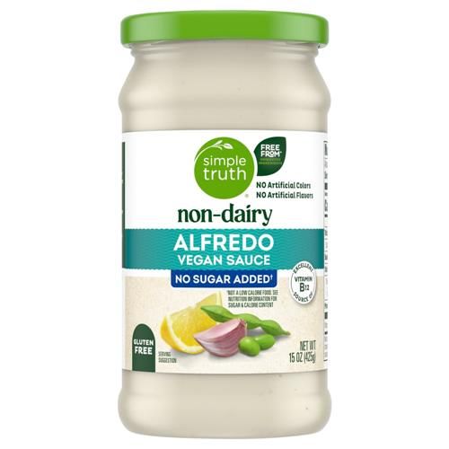 Simple Truth Vegan Non Dairy No Sugar Added Alfredo Pasta Sauce 15 oz