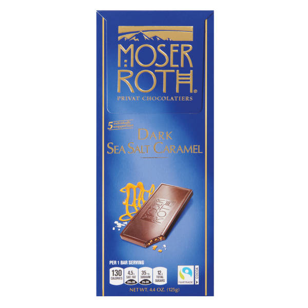 Moser Roth Dark Sea Salt Caramel Chocolate Bar, 4.4 oz