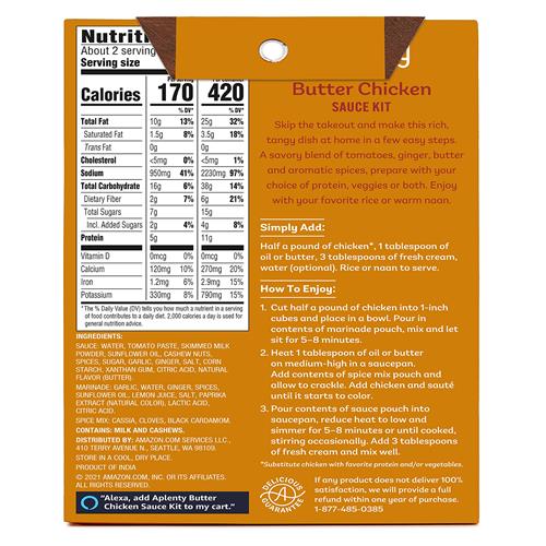 Aplenty Butter Chicken Sauce Kit, 10 Oz