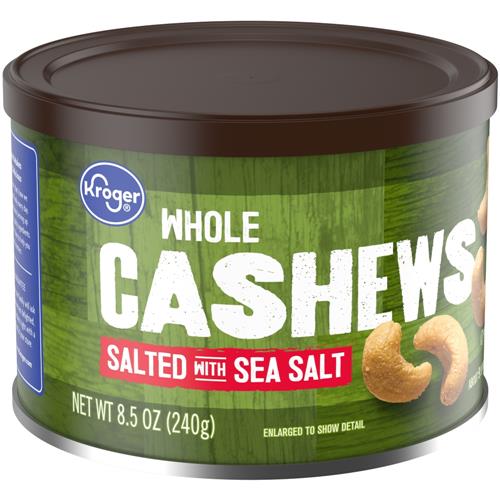 Kroger Whole Sea Salted Cashews 8.5 oz