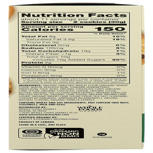 Whole Foods Market Organic Chocolate Chip Cookies, 12 Oz
