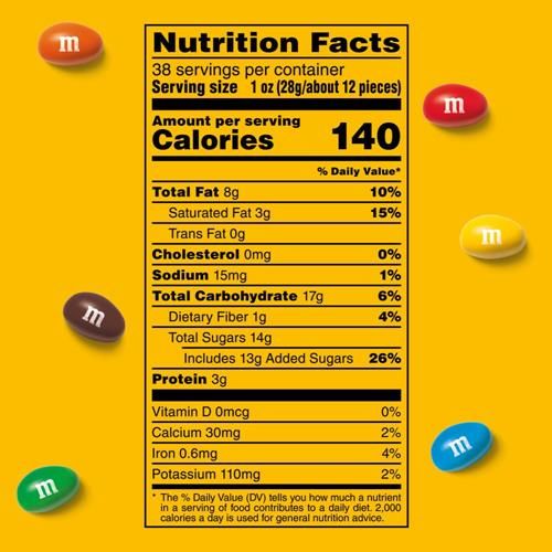 M&Ms Summer Peanut Milk Chocolate Candy, Party Size, 38 Oz Resealable Bulk Candy Bag