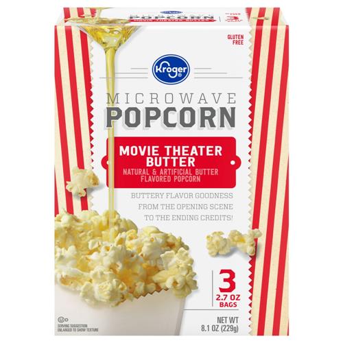 Kroger Movie Theater Butter Microwave Popcorn 3 ct / 2.7 oz