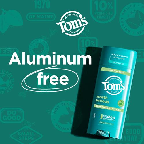 Tom’S Of Maine North Woods Aluminum Free Natural Deodorant For Women & Men | Goes On Clear | Odor & Wetness Protection | Naturally Derived And Moisture-Locking Ingredients | 3.25 Oz