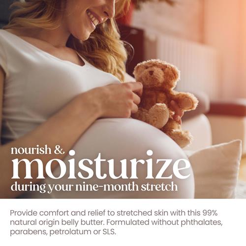 Burts Bees Mama Belly Butter Stretch Mark Cream For Pregnancy Massages Body & Reduces Scar Appearance, Prenatal & Postnatal Tummy Skin Care, Shea Butter & Vitamin E Rich Formula, 6.5 Oz Tub - Pac