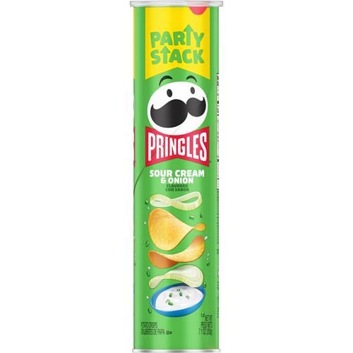 Pringles Potato Crisps Chips, Lunch Snacks, On-The-Go Snacks, Party Stack, Sour Cream And Onion, 7.1Oz Can (1 Can)