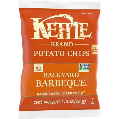 Kettle Brand Potato Chips, Backyard Barbeque Kettle Chips, Snack Bag, 1.5 Oz