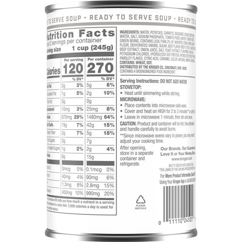 Kroger Hearty Pot Roast Soup 18.8 oz