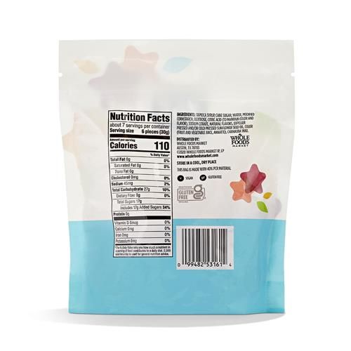 Whole Foods Market Assorted Flavor Gummy Stars, 7 Ounce