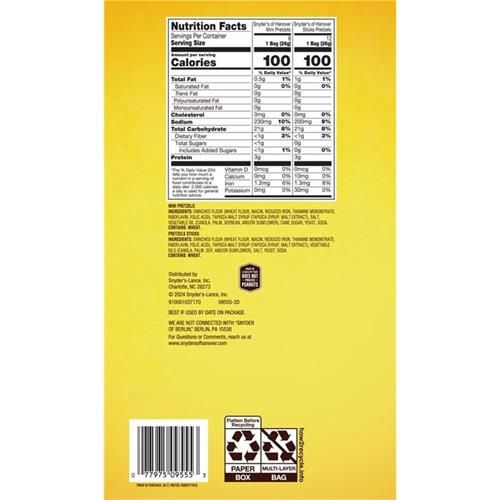 Snyders Of Hanover Pretzels, Minis And Sticks 100 Calorie Packs, 20 Ct Variety Pack