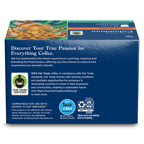 Barissimo Fair Trade Colombian Medium Roast Coffee Pods, 12 count