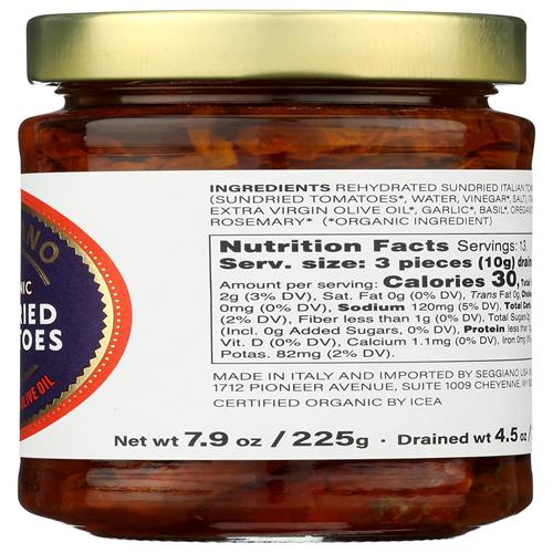 Seggiano Organic Sundried Tomatoes In Evoo, 7.9 Oz