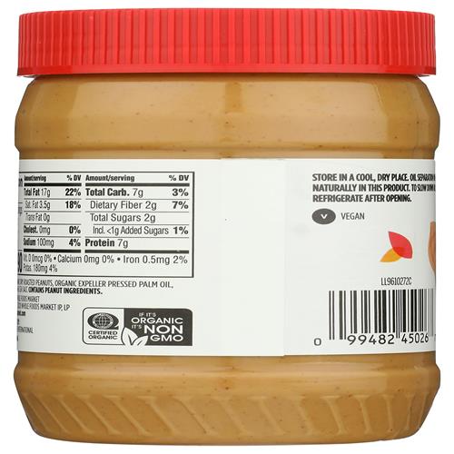 Whole Foods Market Organic Sweetened Smooth Peanut Butter, 16 Oz