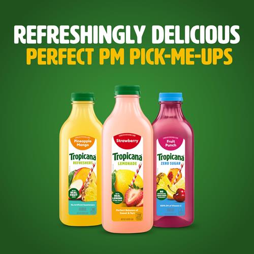 Tropicana Strawberry Lemonade, Made With Real Lemons, 46 Fl Oz Bottle