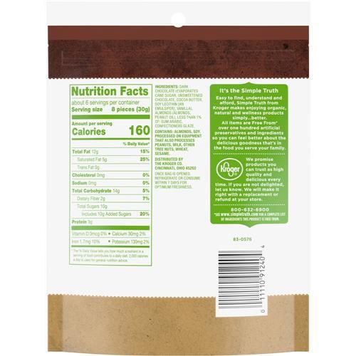 Simple Truth Dark Chocolate Covered Almonds 6 oz