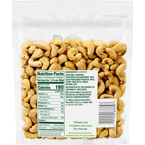 Simple Truth Raw Cashews 16 oz