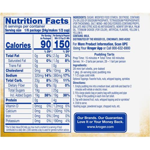 Kroger Instant Vanilla Pudding & Pie Filling 5.1 oz