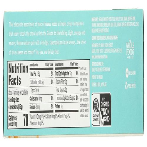 Whole Foods Market Organic Original Water Crackers, 4.4 Oz