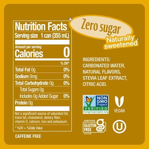 Zevia Zero Sugar Soda, Cream Soda, 12 Ounce Cans (Pack Of 12)
