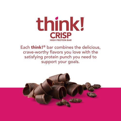 Think! Protein Bars, High Protein Snacks, Gluten Free, Kosher Friendly, Chocolate Crisp, 10 Count (Packaging May Vary)
