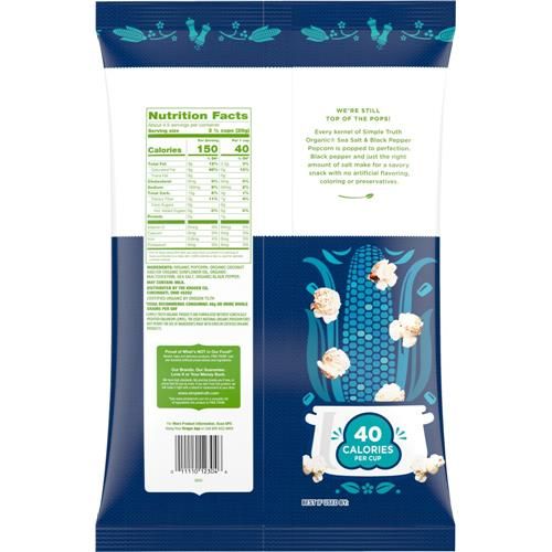 Simple Truth Organic Sea Salt & Black Pepper Popcorn 4.4 oz