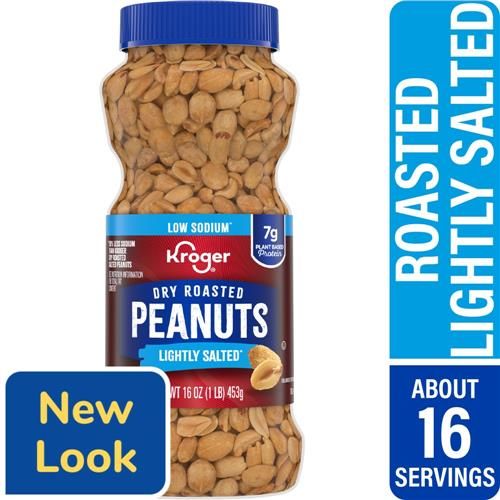 Kroger Dry Roasted Lightly Salted Peanuts 16 oz