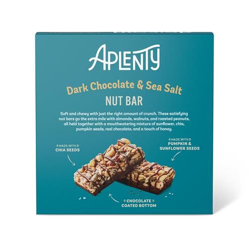 Aplenty Dark Chocolate & Sea Salt Nut Bar, 6 Count