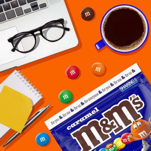 M&Ms Caramel Milk Chocolate Candy, Sharing Size, 9.05 Oz Resealable Bag