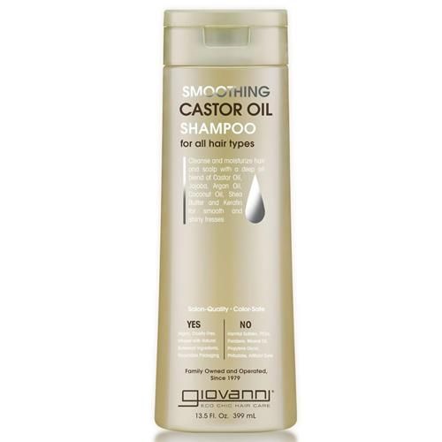 Giovanni Smoothing Castor Oil Shampoo Â€“ All Hair Types, Moisturize Hair & Scalp, Hydrate & Tame Frizz, Jojoba, Argan Oil, Coconut Oil, Shea Butter, Keratin - 13.5 Oz