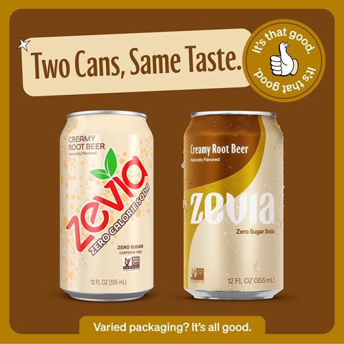 Zevia Zero Calorie Soda, Creamy Root Beer, 12 Ounce Cans (Pack Of 6)