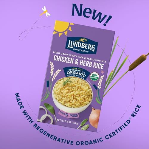 Lundberg Organic Chicken & Herb Seasoned Rice - Regenerative Organic Certified Long Grain White Rice & Seasoning Mix, Gluten Free, 5.5 Ounce