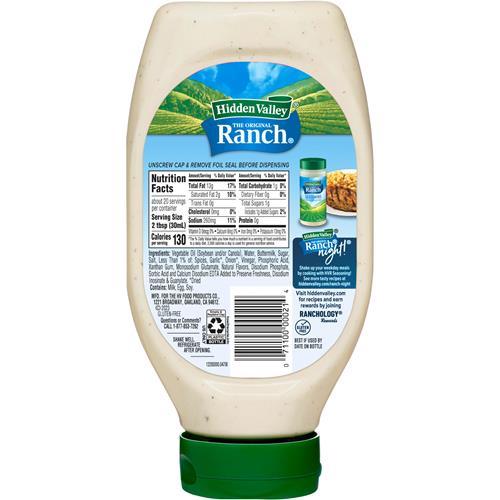 Hidden Valley Easy Squeeze Original Ranch Salad Dressing And Topping, 20 Ounce Bottle (Package May Vary)