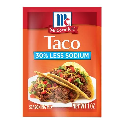 Mccormick Taco Seasoning Mix, 30% Less Sodium, No Msg Added, No Artificial Flavors, For Tacos, Nachos, Fajitas And More, 1 Oz