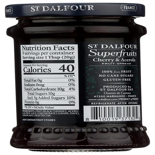 St Dalfour Cherry & Acerola Superfruits Spread, 6 Oz
