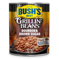 Bushs Canned Bourbon And Brown Sugar Grillin Beans, Plant-Based Protein, Good Source Of Fiber, Vegetarian, Fat Free, Gluten Free, 22 Oz