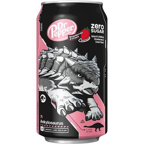 Dr Pepper Zero Strawberries And Cream Soda, 12 Fl Oz Cans, 12 Pack