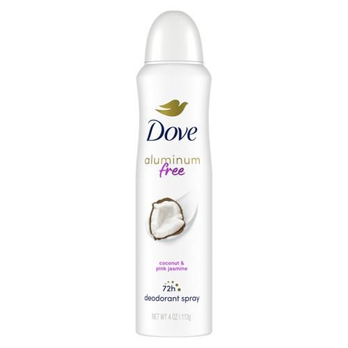 Dove 0% Aluminum Deodorant Spray Coconut & Pink Jasmine For 48 Hour Protection Aluminum Free Deodorant 4 Oz