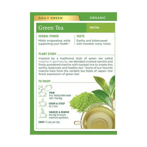 Traditional Medicinals, Tea Herbal Green Matcha Toasted Rice Organic, 16 Count