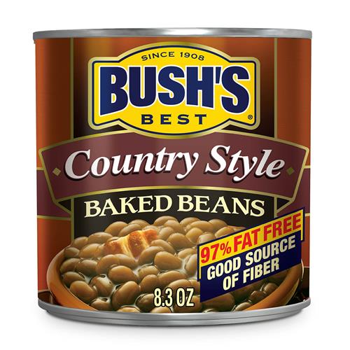 Bushs Best Country Style Baked Beans, Low Fat, Gluten Free, 8.3 Oz