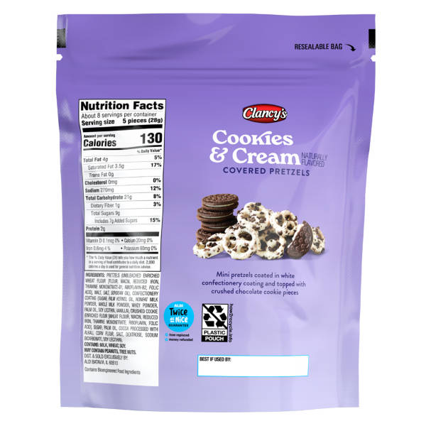 Clancy's Cookie and Cream Pretzels - 8 oz