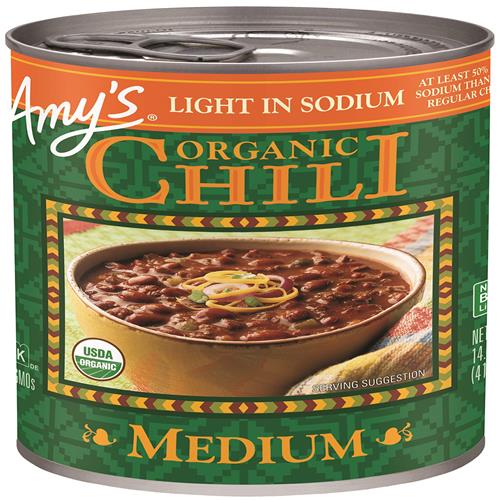 Amys Organic Chili, Vegan Medium Chili, Light In Sodium, Gluten Free, Made With Red Beans And Tofu, 14.7 Oz