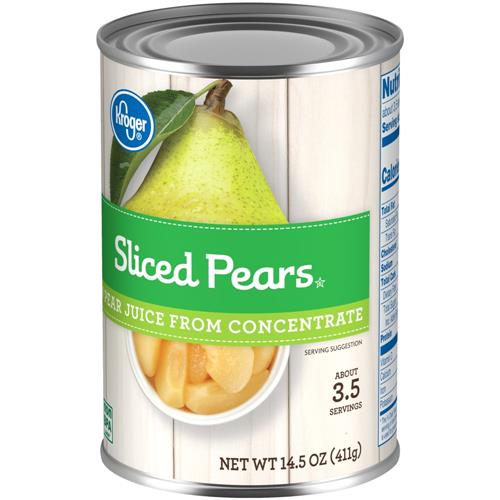 Kroger Canned Pear Slices in Pear Juice 14.5 oz