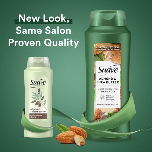 Suave Professionals Moisturizing Shampoo For Dry Hair Almond And Shea Butter Paraben-Free And Dye-Free 28 Oz