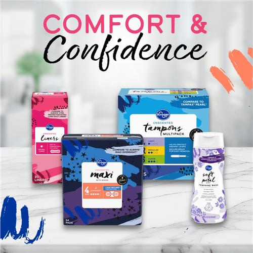 Kroger Ultra Thin Pads with Wings Overnight Size 4 Unscented 14 count
