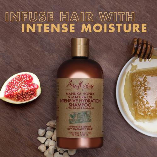 Sheamoisture Intensive Hydration Shampoo For Dry, Damaged Hair Manuka Honey And Mafura Oil Sulfate-Free 13 Oz