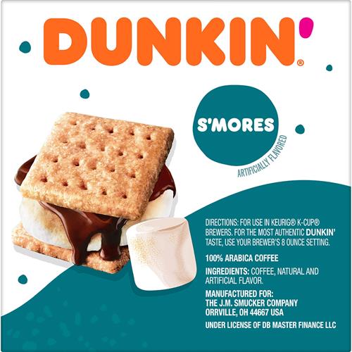 Dunkin’ S’Mores Flavored Coffee, 10 Keurig K-Cup Pods