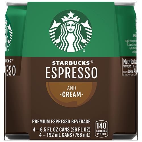 Starbucks Doubleshot Espresso Coffee Beverage, 6.5 Oz Cans (4 Pack)