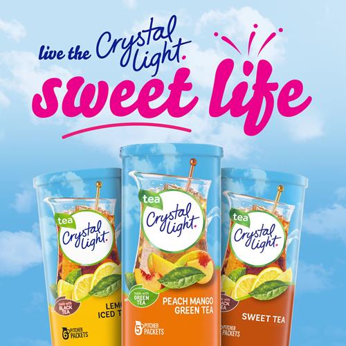Crystal Light Peach Mango Green Tea Naturally Flavored Powdered Drink Mix, 5 Ct Pitcher Packets