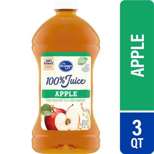 Kroger 100% Apple Juice Bottle 96 fl oz